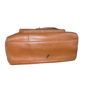 Tommy Hilfiger Brown Leather Large Tote Handbag Purse Classy Satchel Stylish thumbnail 4