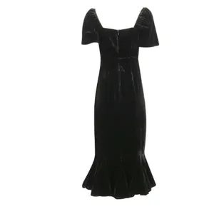 RHODE Sweetheart Velvet Ramona Slim Midi Dress in Jet Black Size 4 New with Tags thumbnail 11
