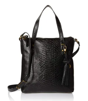 The Sak black leather embossed crossbody tote thumbnail 1