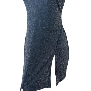 Meshki Aurelie Strapless Split Mini Dress in Black Shimmer Size X-Large Party thumbnail 5