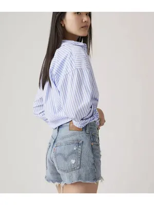 Levi's 25 Premium 501 Original Fit High Rise Women's Denim Shorts Vague Finish thumbnail 2