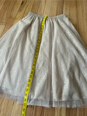 Cream Tulle Midi Skirt Floral Medium Bridal Cottagecore Romantic Wedding Guest thumbnail 5