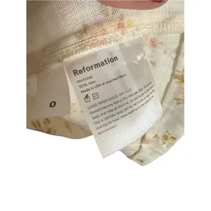 Reformation Gina 100% Linen Cream Floral Print Puff Sleeve Coquette Mini Dress 0 thumbnail 5