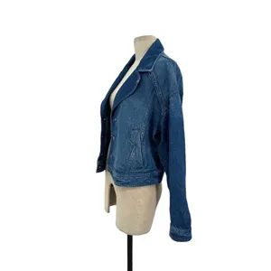 Free People Crop Denim Trucker Jacket In Gemini Wash Size‎ Medium thumbnail 5