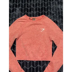 Gymshark Vital Seamless Orange Long Sleeve Crop Top Size XSmall thumbnail 2