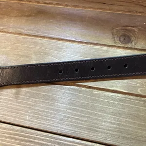 New Vtg Women Black small Genuine Leather Silver Stud Link Western belt thumbnail 7