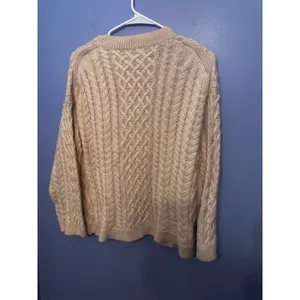 J.Crew Cotton-Cashmere‎ Cable-Knit Relaxed Crewneck Pullover Sweater Size M thumbnail 5