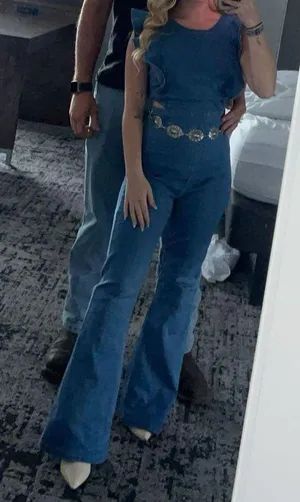 Boutique Blue Jean Romper thumbnail 1