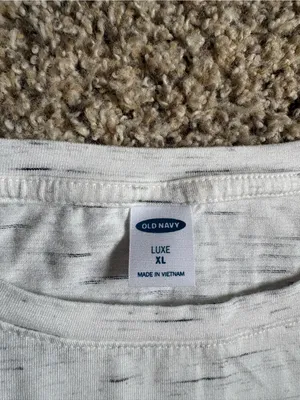 Old Navy White Speckled Crew Neck Short Sleeve Tee thumbnail 2