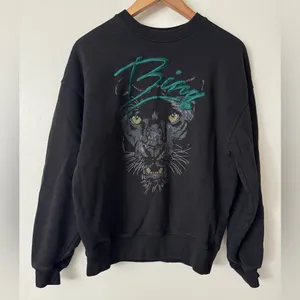 Anine Bing XS Kenny Sweatshirt Panther in Vintage Black thumbnail 5