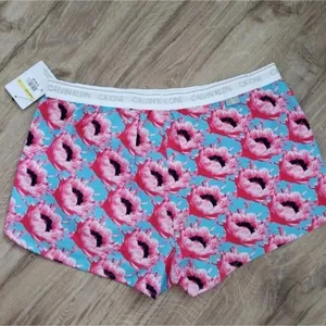 NWT Calvin Klein Women's Pink Blue Floral Chic Feminine Lounge Shorts Size Med thumbnail 2