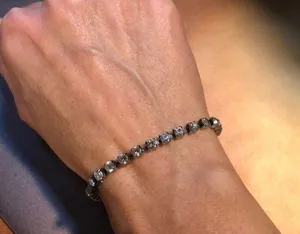 Vtge Clear Rhinestone Silvertone Tennis Bracelet thumbnail 1