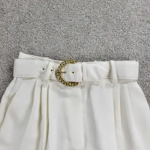 Vintage‎ Ellen D Womens Pants 9/10 White Pleated Belted Tapered Ankle Career thumbnail 9