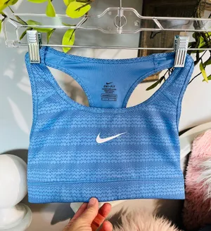 Nike Dri Fit Sports Bra Blue Print Athletic Running Womens Small thumbnail 1
