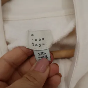 A New Day Cream Mock Neck Quarter Zip Fleece Sweatshirt XXL thumbnail 2