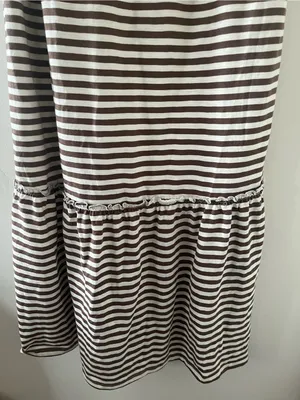 NWT SO Brown White Striped Maxi Dress Large Beach Coastal Resort Vacation thumbnail 3