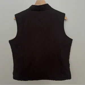 Wolverine Espresso Belmont Quilted Canvas Sherpa Lined Vest Women Size Large thumbnail 4