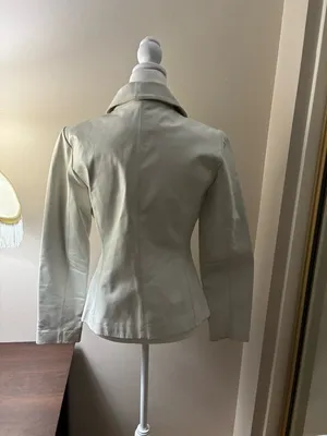 Juliano Gelin Leather Jacket Women’s Size M White Full-Zip With Front Pockets thumbnail 7