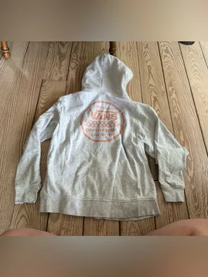 Vans Light Grey Full-Zip Hoodie Size S thumbnail 2