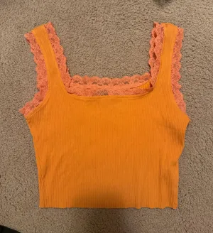 Orange Lace Shein Tank thumbnail 1