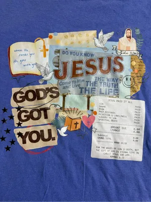 Comfort Colors Blue Christian Graphic Tee - "God's Got You" thumbnail 5