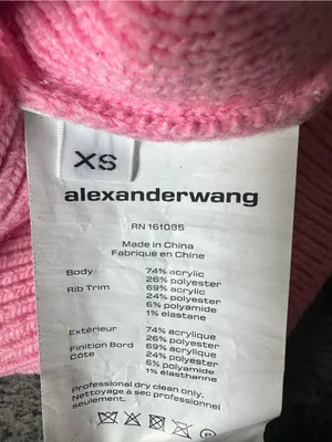 Alexander Wang Debossed Stacked Logo Cropped Sweater Pink, Size XS thumbnail 5