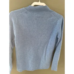 Saffron Womens 100% Cashmere V-Neck Sweater Light‎ Blue Long Sleeve Size Medium thumbnail 7