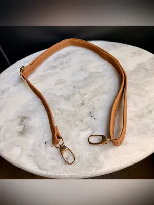 Tan Crossbody Bag Strap Adjustable Vegan Leather Swivel Gold Clasps thumbnail 4