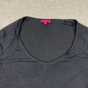 Betsey Johnson T-Shirt Womens M Black Scoop Long Sleeve Glitter Heart Star Top thumbnail 4