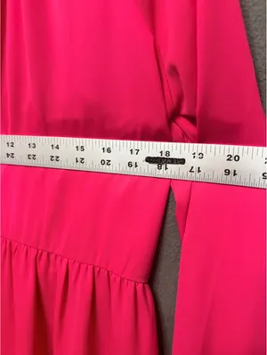 Amanda Uprichard M Pink Ruffle Neck Tiered Mini Dress thumbnail 3