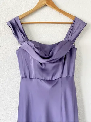 Birdy Grey Mia Dusty Lilac Matte Satin Bridesmaid Formal Dress thumbnail 3