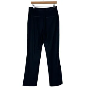 Zara Dress Pants Womens M Black Pleated Straight Leg Minimalist Classic Career thumbnail 4