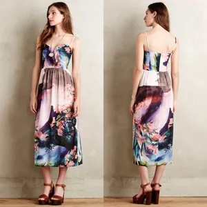 PRE OWNED Anthropologie x Corey Lynn Calter Watercolored Daybreak Midi Dress 0 thumbnail 3