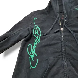 Y2k Vintage Ed Hardy Sweatshirt Small Zip Up Hoodie NYC Skull Eagle Snake Fading Faded Discoloration thumbnail 4