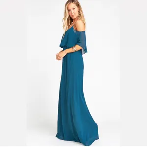 Show‎ Me Your Mumu Caitlin Ruffle Maxi Dress Deep Jade Chiffon Size Large thumbnail 10