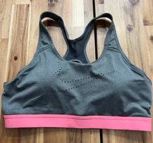 Nike Dri-FIT Sports Bra Gray & Pink Size L thumbnail 1