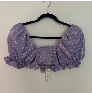 For Love & Lemons Puff Sleeve Crop Top thumbnail 4
