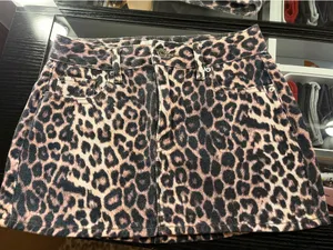 Pacsun Denim Leopard Skirt thumbnail 1