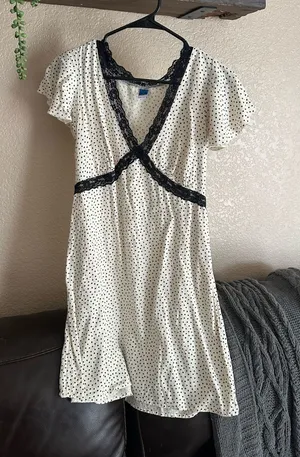 Old Navy Black and White Polka Dot dress thumbnail 1