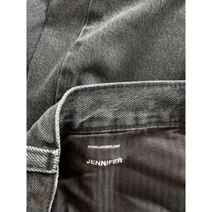 7 For All Mankind Jennifer Beaded Baggy Jeans Wide Leg Women's 26 Faded Black thumbnail 8