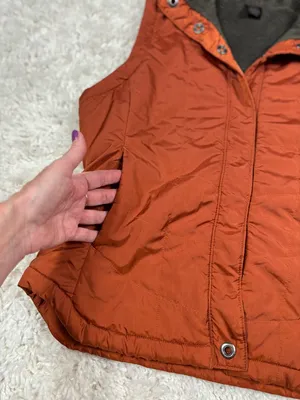 REI Women’s Small Burnt Orange Insulated Fleece Lined Snap Vest thumbnail 2