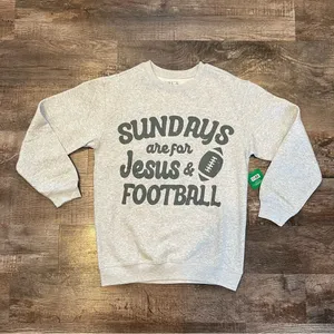 Freeze “Sundays Are For Jesus and Football “ Crewneck Sweatshirt Size Small thumbnail 1