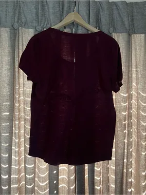 Y2K PINK Victoria's Secret Women's 'Coffee First' Deep Wine Tee Size Large thumbnail 9