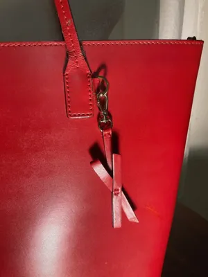 kate spade Red Smooth Leather Sawyer Street Tory Tote with Charm thumbnail 3