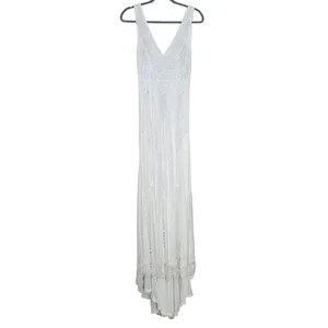 Lulus White Mermaid Beaded Wedding Dress NWT Size Small Sequined Wedding Gown thumbnail 3