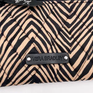 Vera Bradley Front Zip Slim Clutch Wristlet Wallet Zebra Print Quilted Cotton thumbnail 4