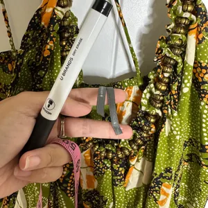 Anthropologie Kenzie Parrott green butterfly nature midi dress small vacation‎ thumbnail 7