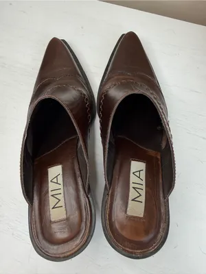 MIA Western Cowgirl Style Heeled Pointed Toe Leather Mules Booties Sz 7.5 thumbnail 11