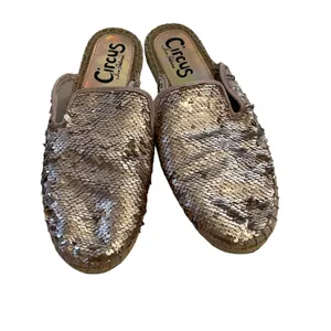 Sam Edelman Circus‎ Women's Size 7.5 M Sequin Rose Gold Kerry Espadrille Mules thumbnail 2