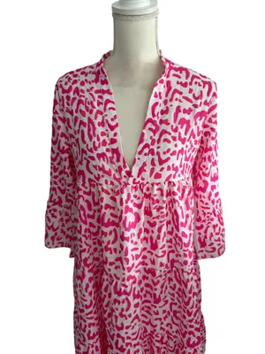 MADE WITH LOVE Pink White Animal Print Maxi Dress Size Small NEW NWT thumbnail 8